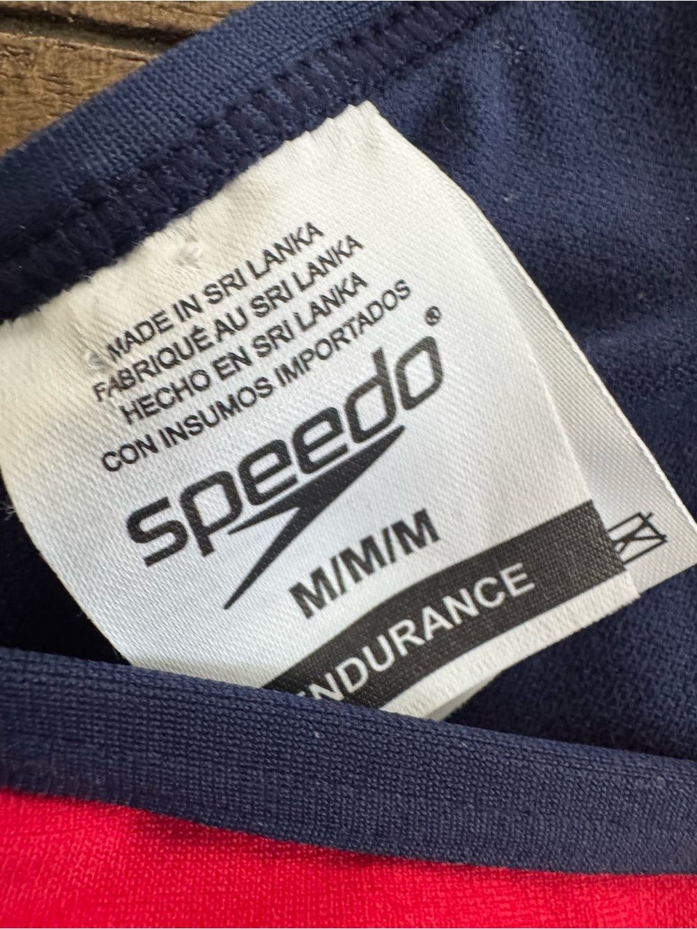 SPEEDO Red "GUARD" Lifeguard Swim Top with Navy Trim - Picture 4 of 6